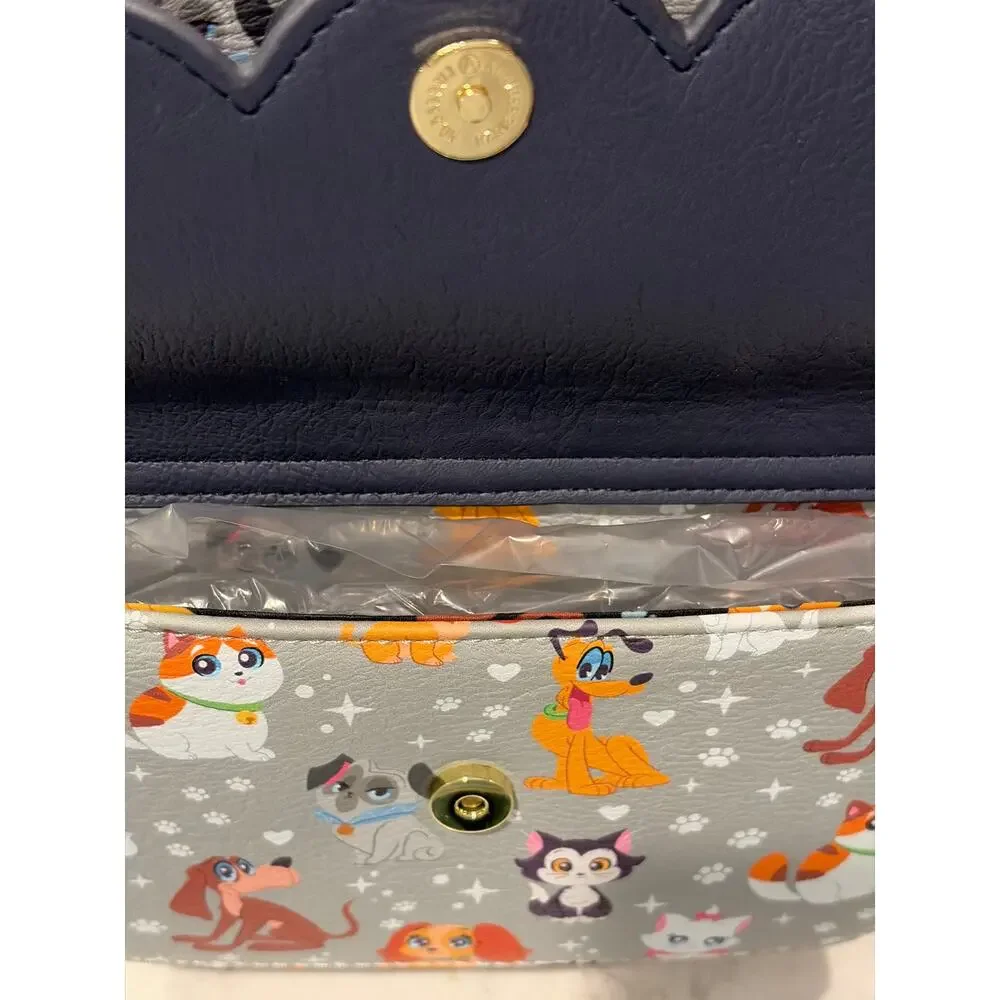 NWT Disney Parks Animal Cats & Dogs Print Loungefly Mini Backpack Faux Leather